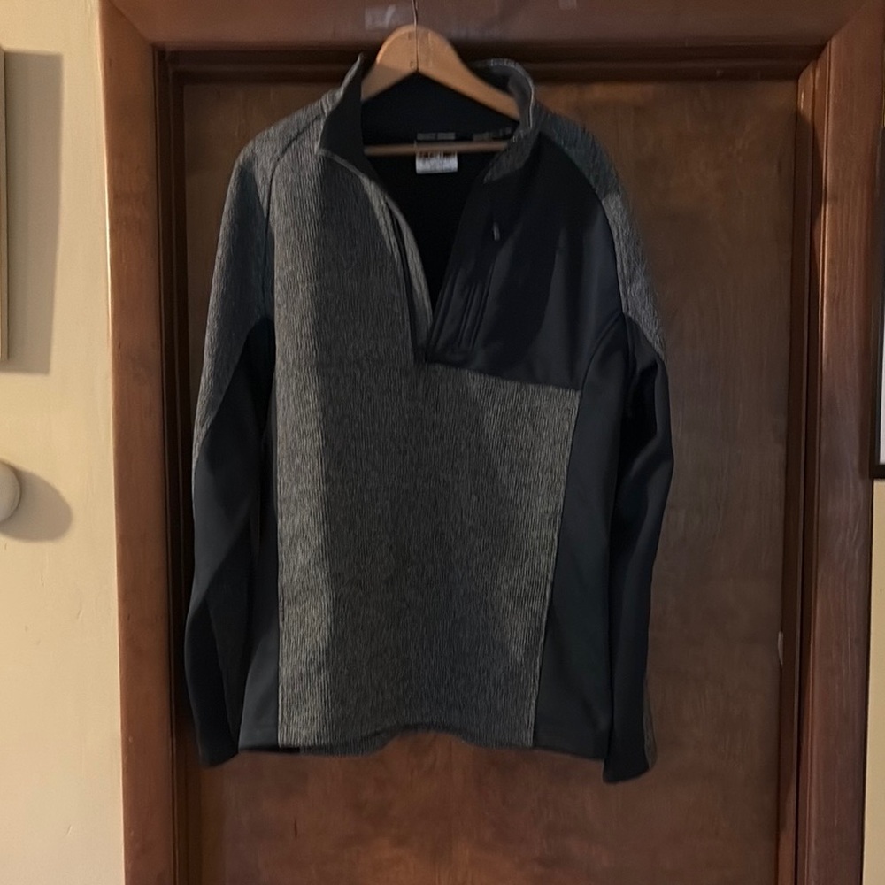 Spyder Men's Charcoal and Black Zip-Up Sweater